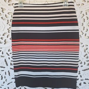 Stripy red and black skirt